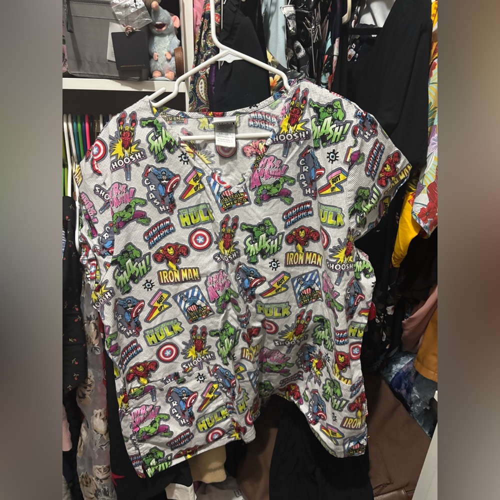 Marvel Superhero Graphic Scrub top 2x